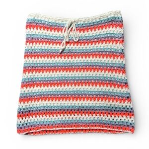 NWT Self Contrast Corina Crochet Mini Colorful Striped Grannycore Skirt